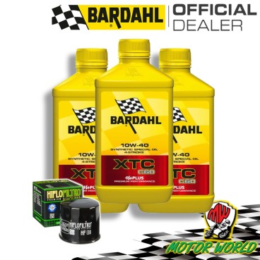 TAGLIANDO 3L BARDAHL XTC 10W40 + FILTRO HIFLO Suzuki Vinson Manual 500 2005 2006