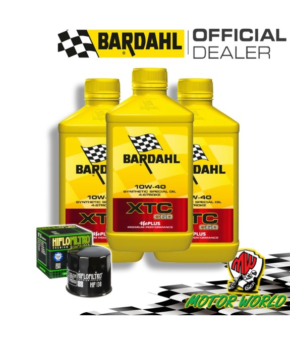 TAGLIANDO 3L BARDAHL XTC 10W40 + FILTRO HIFLO Suzuki Vinson Manual 500 2005 2006