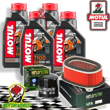 TAGLIANDO 4L MOTUL 7100 10W40 + FILTRI HIFLO HONDA XRV 650 AFRICA TWIN 2001 2002