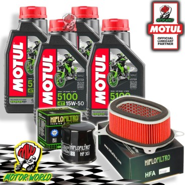 TAGLIANDO 4L MOTUL 5100 15W50 + FILTRI HIFLO HONDA XRV 650 AFRICA TWIN 2001 2002