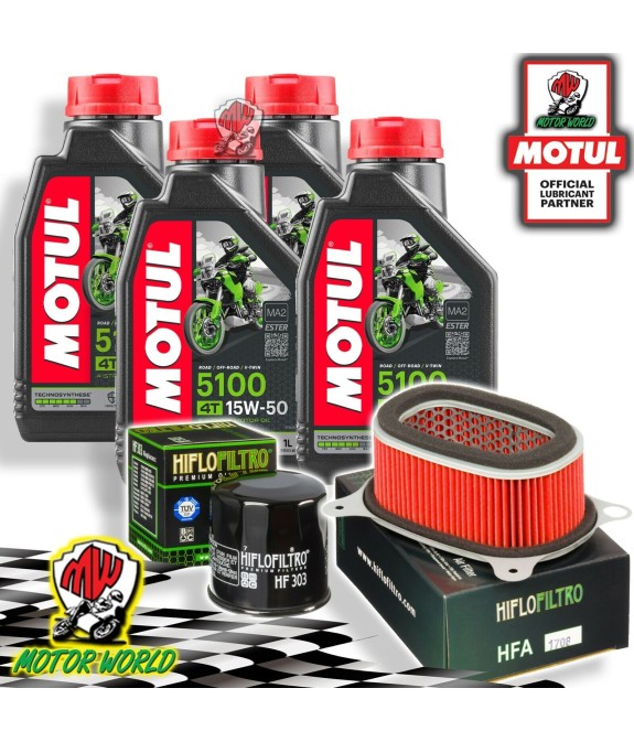 TAGLIANDO 4L MOTUL 5100 15W50 + FILTRI HIFLO HONDA XRV 650 AFRICA TWIN 2001 2002