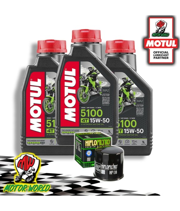 TAGLIANDO 3L MOTUL 5100 15W50 + FILTRO OLIO Suzuki SV 650 2015