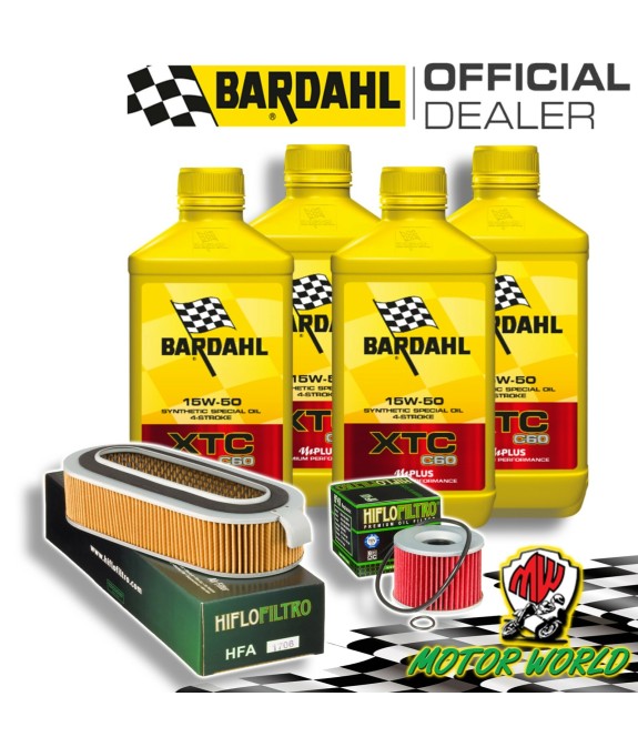 TAGLIANDO 4L BARDAHL XTC 15W50 + FILTRI HIFLO HONDA CB 1100 1981 1982 1983