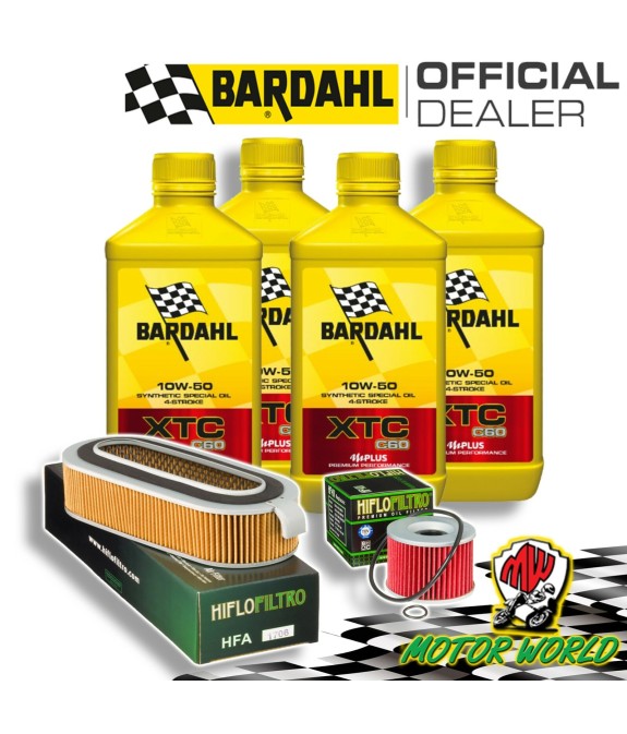 TAGLIANDO 4L BARDAHL XTC 10W50 + FILTRI HIFLO HONDA CB 1100 1981 1982 1983