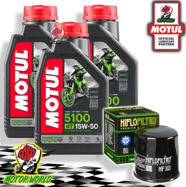 TAGLIANDO 3L MOTUL 5100 15W50 + FILTRO OLIO Kawasaki 636 ZX6-R Ninja KRT 2019