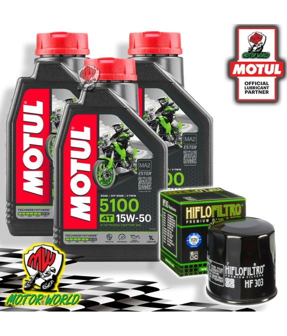 TAGLIANDO 3L MOTUL 5100 15W50 + FILTRO OLIO Kawasaki 636 ZX6-R Ninja KRT 2019