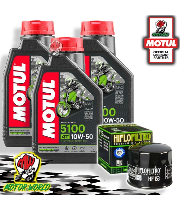 TAGLIANDO 3L MOTUL 5100 15W50 + FILTRO OLIO HF153 Ducati 650 Indiana 1988