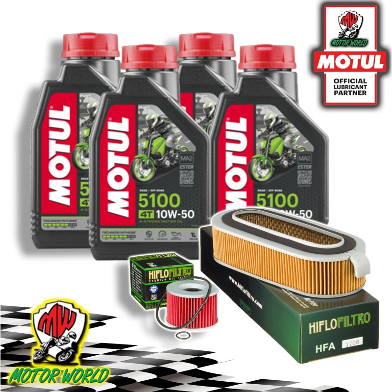 TAGLIANDO 4L MOTUL 5100 10W50 + FILTRI HIFLO HONDA CB 1100 1981 1982 1983