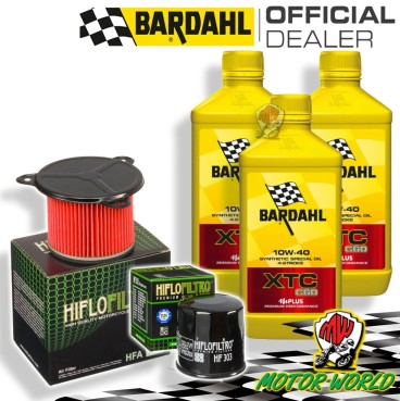 TAGLIANDO 3L BARDAHL XTC 10W40 + FILTRI HIFLO HONDA XRV 750 AFRICA TWIN 1992