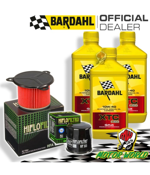 TAGLIANDO 3L BARDAHL XTC 10W40 + FILTRI HIFLO HONDA XRV 750 AFRICA TWIN 1992