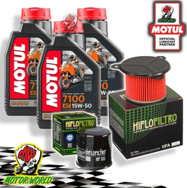 TAGLIANDO 3L MOTUL 7100 15W50 + FILTRI HIFLO HONDA XRV 750 AFRICA TWIN 1992