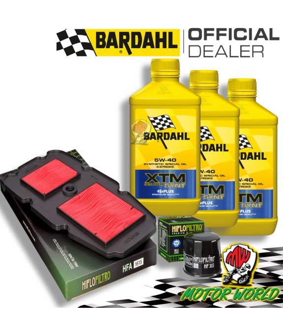 TAGLIANDO 3L BARDAHL XTM 5W40 + FILTRI HIFLO HONDA XL 650 V TRANSALP 2007