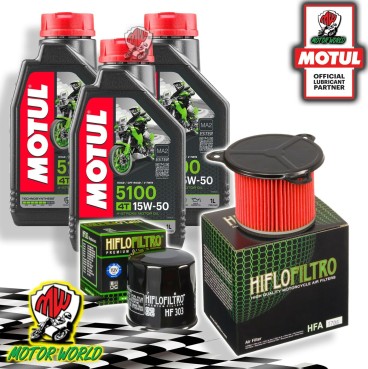 TAGLIANDO 3L MOTUL 5100 15W50 + FILTRI HIFLO HONDA XRV 750 AFRICA TWIN 1992