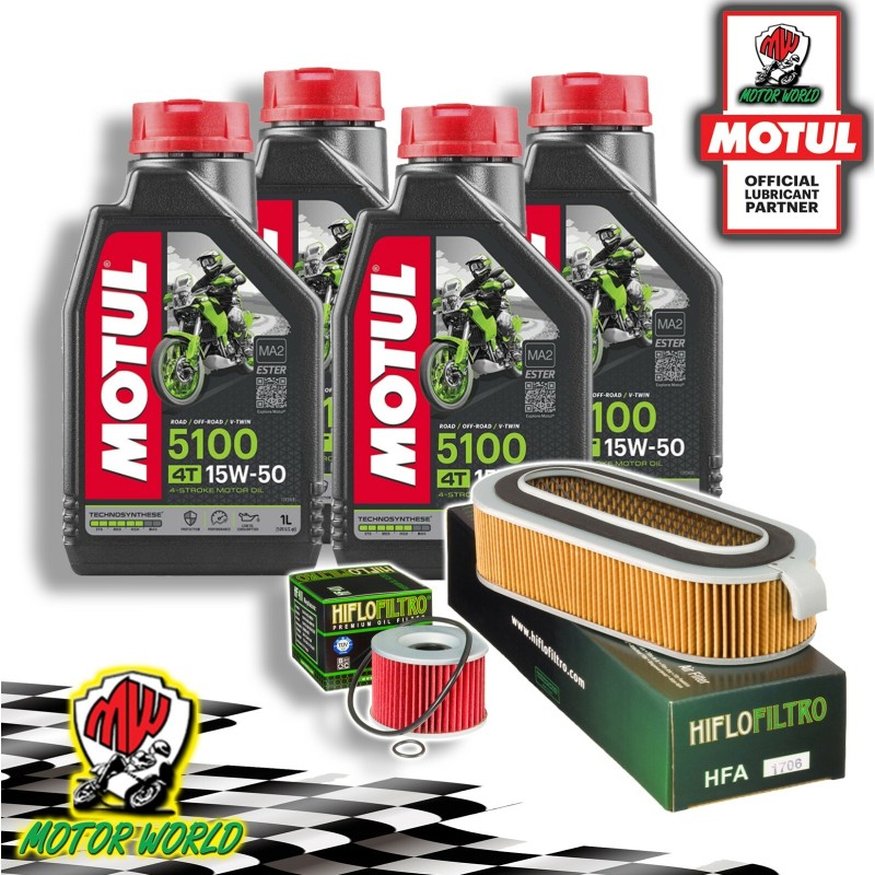 TAGLIANDO 4L MOTUL 5100 15W50 + FILTRI HIFLO HONDA CB 1100 1981 1982 1983