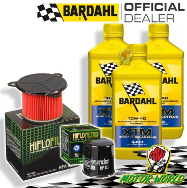 TAGLIANDO 3L BARDAHL XTM 10W40 + FILTRI HIFLO HONDA XRV 750 AFRICA TWIN 1992