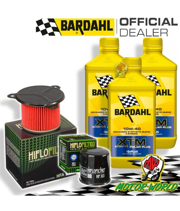 TAGLIANDO 3L BARDAHL XTM 10W40 + FILTRI HIFLO HONDA XRV 750 AFRICA TWIN 1992