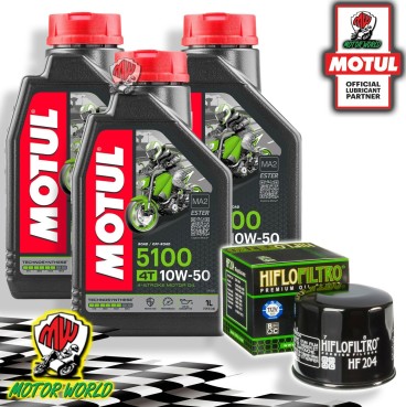 TAGLIANDO 3L MOTUL 5100 10W50 + FILTRO OLIO HF204