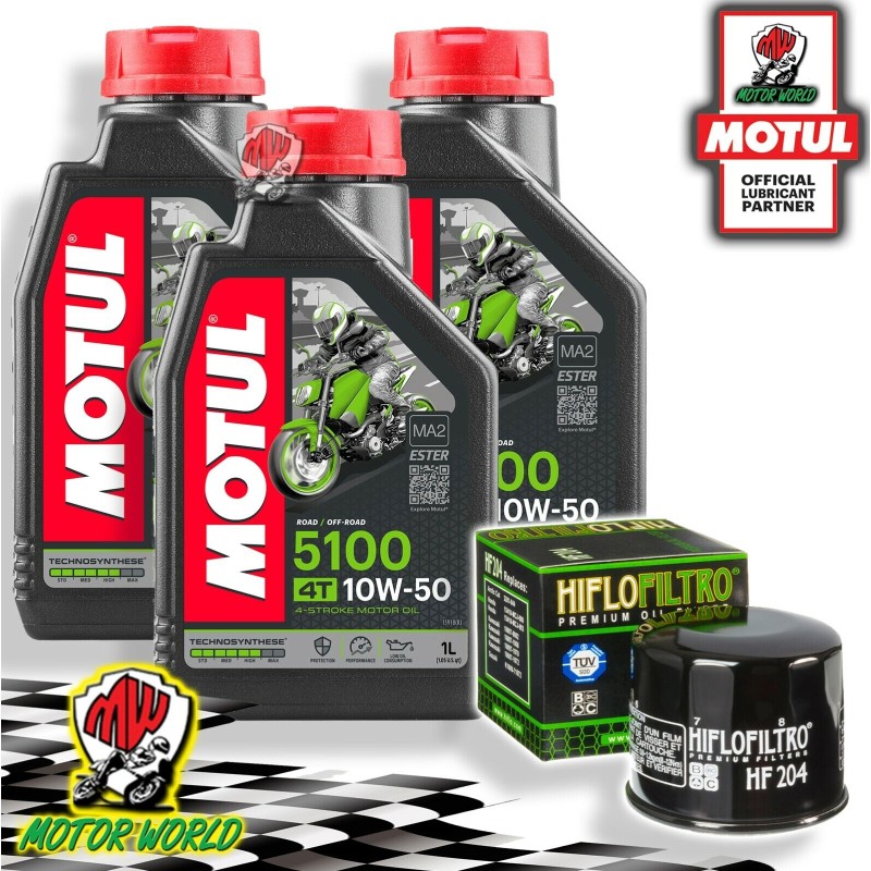 TAGLIANDO 3L MOTUL 5100 10W50 + FILTRO OLIO HF204