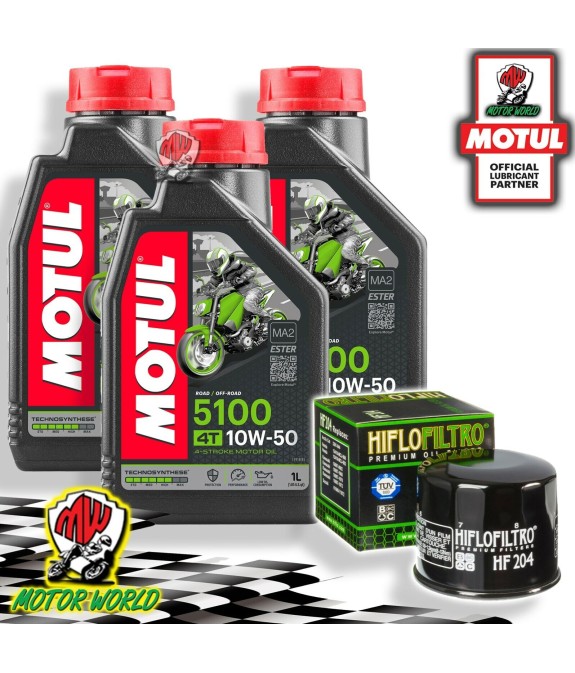 TAGLIANDO 3L MOTUL 5100 10W50 + FILTRO OLIO HF204