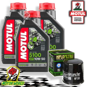TAGLIANDO 3L MOTUL 5100 10W50 + FILTRO OLIO HF303