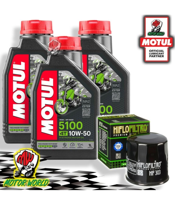 TAGLIANDO 3L MOTUL 5100 10W50 + FILTRO OLIO HF303