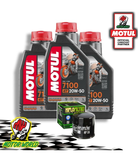 TAGLIANDO 3 L MOTUL 7100 20W50 + FILTRO OLIO HIFLO Suzuki SV 650 2019