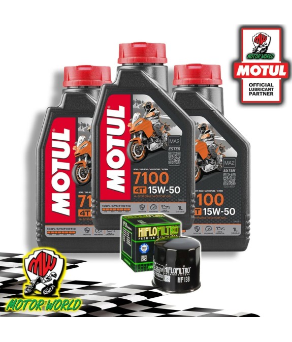 TAGLIANDO 3 L MOTUL 7100 15W50 + FILTRO OLIO HIFLO Suzuki SV 650 2014 2015