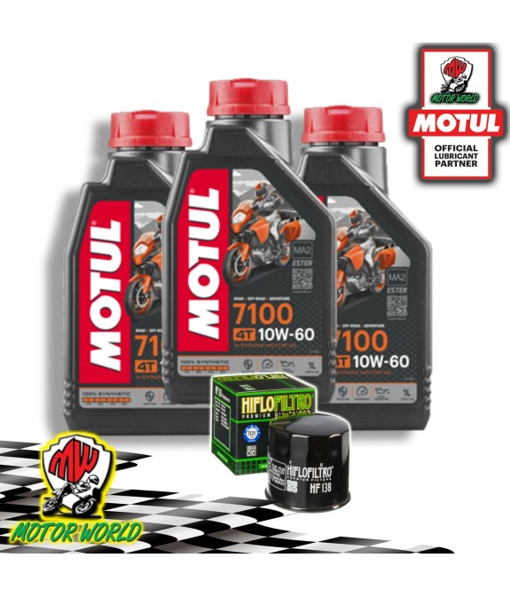 TAGLIANDO 3 L MOTUL 7100 10W60 + FILTRO OLIO HIFLO Suzuki SV 650 2014 2015
