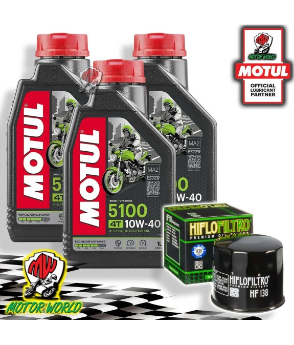 TAGLIANDO 3L MOTUL 5100 10W40 + FILTRO OLIO Suzuki King Quad 750 AXi 2019