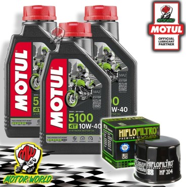 TAGLIANDO 3L MOTUL 5100 10W40 + FILTRO OLIO HF204