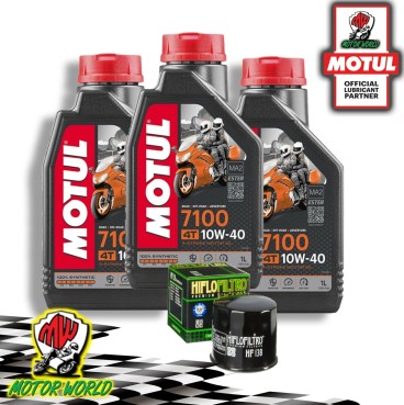 TAGLIANDO 3 L MOTUL 7100 10W40 + FILTRO OLIO HIFLO Suzuki 650 Gladius 2013