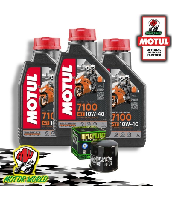 TAGLIANDO 3 L MOTUL 7100 10W40 + FILTRO OLIO HIFLO Suzuki 650 Gladius 2013
