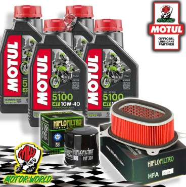 TAGLIANDO 4L MOTUL 5100 10W40 + FILTRI HIFLO HONDA XRV 750 Africa Twin 2001 2002