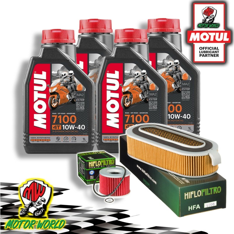 TAGLIANDO 4L MOTUL 7100 10W40 + FILTRI HIFLO HONDA CB 1100 1981 1982 1983