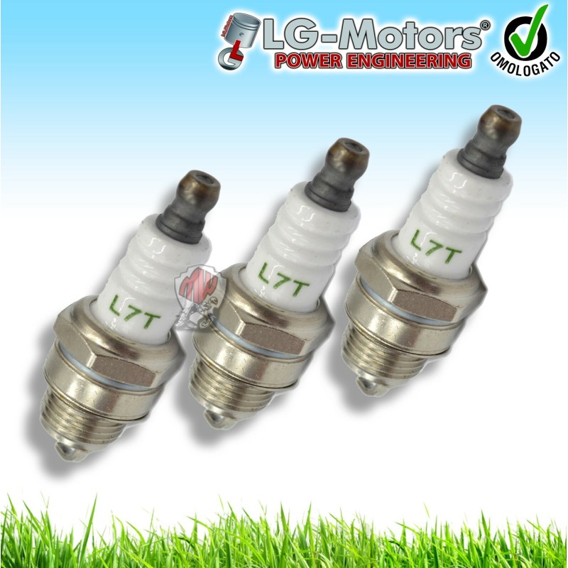 KIT 3 CANDELE UNIVERSALE PER DECESPUGLIATORE MOTOSEGA POTATORE 2 TEMPI L7T