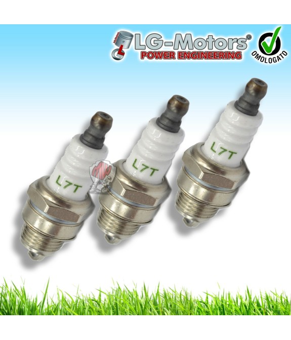 KIT 3 CANDELE UNIVERSALE PER DECESPUGLIATORE MOTOSEGA POTATORE 2 TEMPI L7T