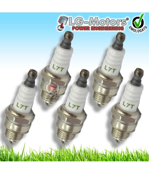 KIT 5 CANDELE UNIVERSALE PER DECESPUGLIATORE MOTOSEGA POTATORE 2 TEMPI L7T