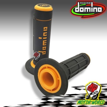 MANOPOLE DOMINO NERO/ARANCIO CROSS ENDURO OFFROAD A02041C4540A7-1 DIAMETRO 22