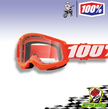 MASCHERINA OCCHIALI MASCHERA 100% STRATA 2 TRASPARENTI OFFROAD MOTO CROSS ENDURO