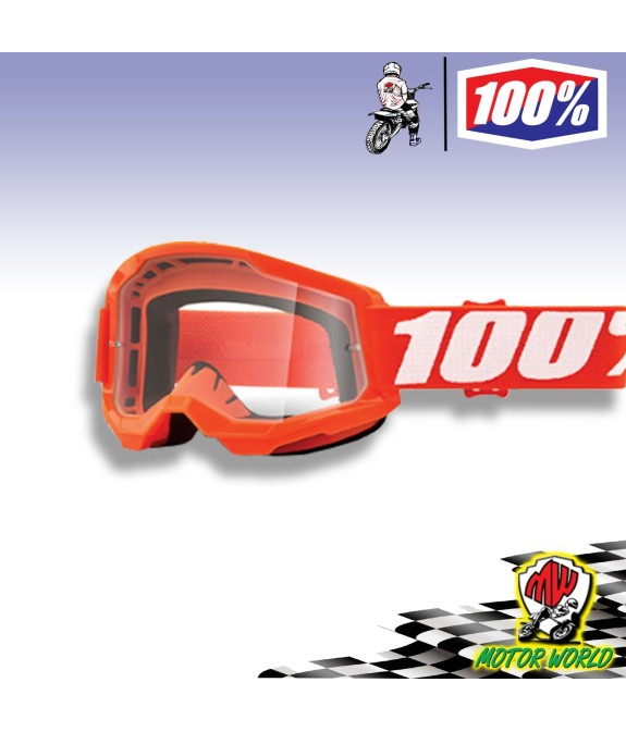 MASCHERINA OCCHIALI MASCHERA 100% STRATA 2 TRASPARENTI OFFROAD MOTO CROSS ENDURO