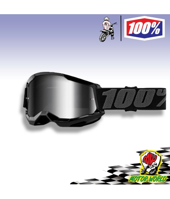 MASCHERA CROSS 100% STRATA 2 NERA LENTE A SPECCHIO