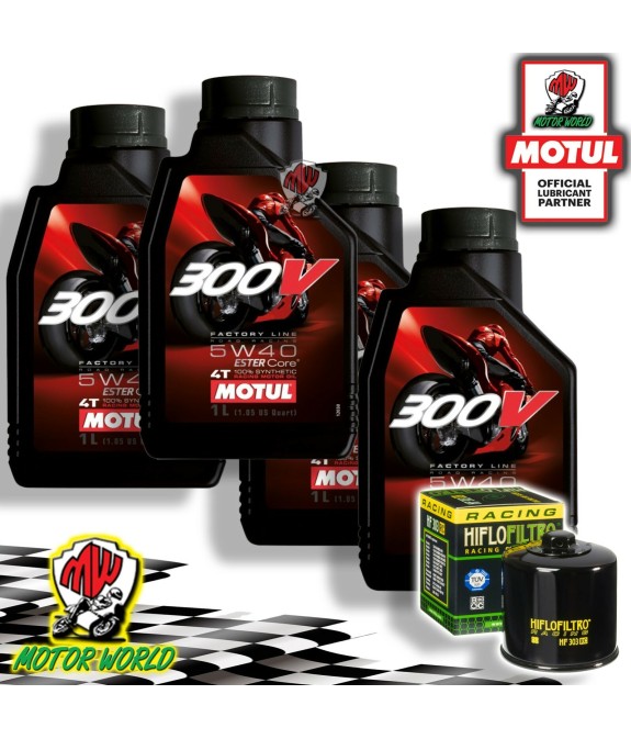 KIT TAGLIANDO MOTUL 300V 5W40 + FILTRO RACING Yamaha YZF-R1 LE 2006