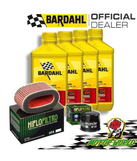 TAGLIANDO 4L BARDAHL XTC 10W50 + FILTRI HIFLO HONDA VT 750 Shadow Spirit 2007
