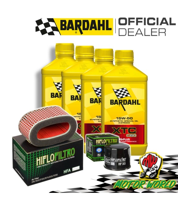 TAGLIANDO 4L BARDAHL XTC 15W50 + FILTRI HIFLO HONDA VT 750 Shadow Spirit 2006