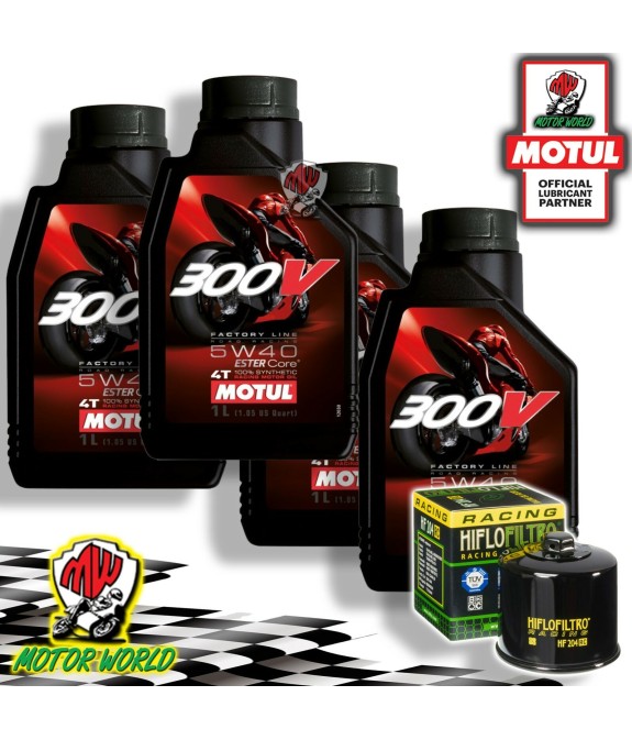 KIT TAGLIANDO MOTUL 300V 5W40 + FILTRO RACING Yamaha XP 530 A TMAX 2019