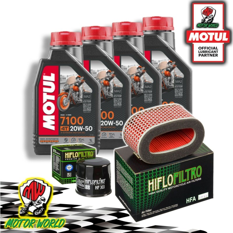 TAGLIANDO 4L MOTUL 7100 20W50 + FILTRI HIFLO HONDA VT 750 Shadow Spirit 2007