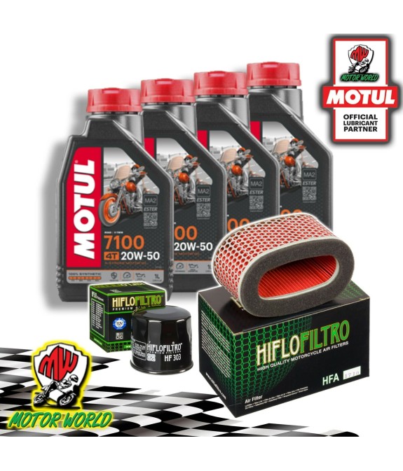 TAGLIANDO 4L MOTUL 7100 20W50 + FILTRI HIFLO HONDA VT 750 Shadow Spirit 2007