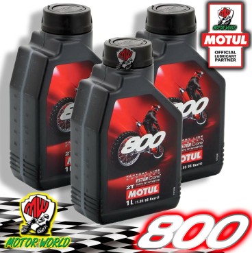 Olio Moto Motul 800 Factory Line Off Road 2T - 3x 1 lt