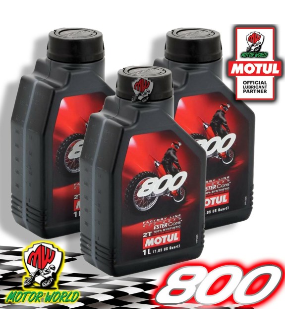 Olio Moto Motul 800 Factory Line Off Road 2T - 3x 1 lt