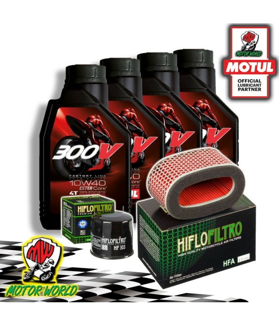TAGLIANDO 4L MOTUL 300V 10W40 + FILTRI HIFLO HONDA VT 750 Shadow 1997 1998 1999